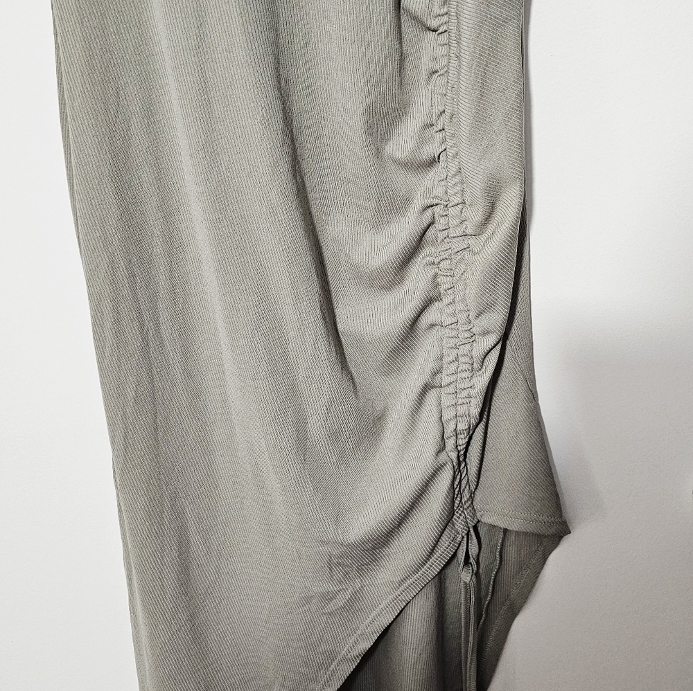 CIDER Rib Button Drawstring Midi High Low Dress Size L - Picture 3 of 8